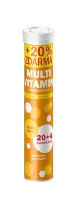 TABLETY ŠUMIVÉ MULTIVITAMÍN 20ks + 4ks ZDARMA 72g BEZ CUKRU VITAR