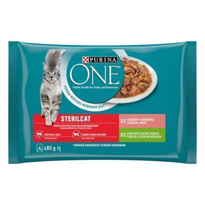 KAPSIČKA MAČKA PURINA ONE MULTIPACK STERILCAT MINI FILETKY S MORKOU/S LOSOSOM A MRKVOU 4x85g