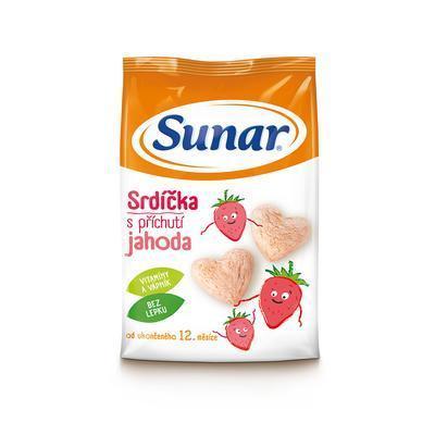 SNACK SRDIEČKA JAHODOVÉ PRE PRVÉ ZÚBKY 50g BEZLEP SUNAR