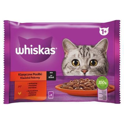 KAPSIČKA MAČKA WHISKAS KLASICKÝ VÝBER SO ZELENINOU 4-PACK 340g