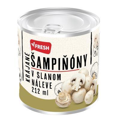 ŠAMPIŇÓNY KRÁJANÉ STERILIZOVANÉ 212ml 184g / PP 115g FRESH