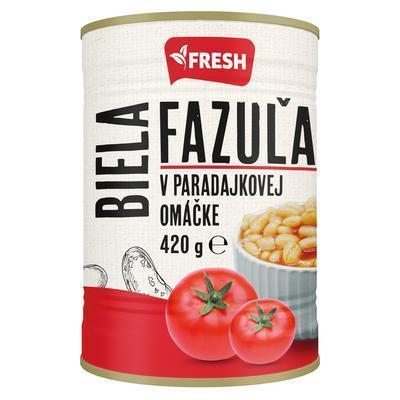 FAZUĽA BIELA V PARADAJKOVEJ OMÁČKE 420g / PP 240g FRESH