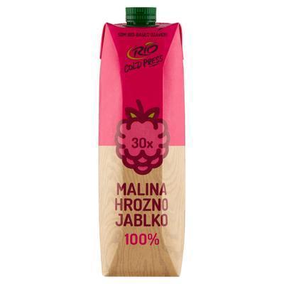 ŠŤAVA 100% FRESH ČERSTVO LIS. MALINA, HROZNO, JABLKO 1l RIO
