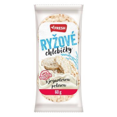 CHLEBÍK RYŽOVÝ POLOMÁČANÝ JOGURTOVÁ POLEVA 60g FRESH BEZLEP