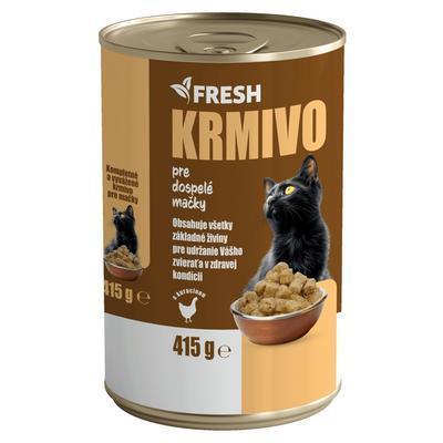 KONZERVA MAČKA KURACIE KÚSKY 415g FRESH