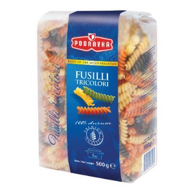 CESTOVINY VRETENÁ FUSILLI TROJFAREBNÉ 500g SEMOLINOVÉ PODRAVKA